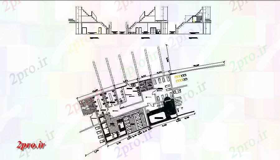 دانلود نقشه ساختمان اداری - تجاری - صنعتی مرکز تفریح ​​و سرگرمی بخش ساختمان اداری و طرحی توزیع جزئیات (کد46519)