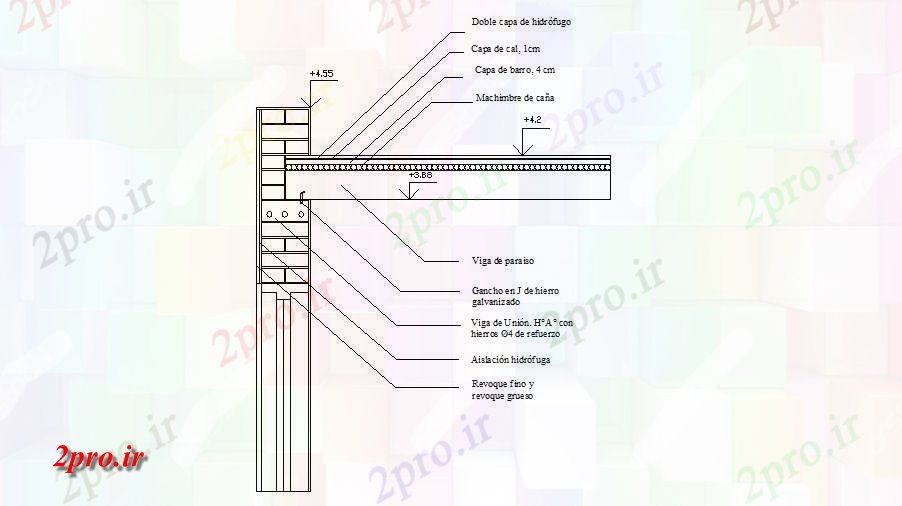 دانلود نقشه جزئیات ساختار جزئیات ساختار پوشش در خشت و لوله (کد46520)