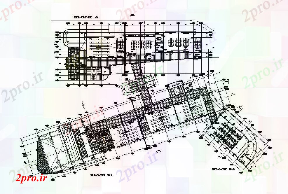 دانلود نقشه کارخانه صنعتی  ، کارگاه بلوک A، B، C طرحی توزیع جزئیات طرحی از کارخانه صنعتی  (کد46556)