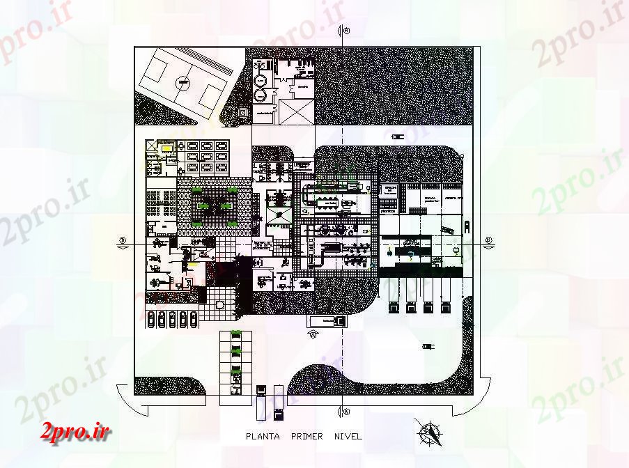 دانلود نقشه ساختمان اداری - تجاری - صنعتی دفتر ساخت اولین توزیع کف طرحی های  (کد46578)