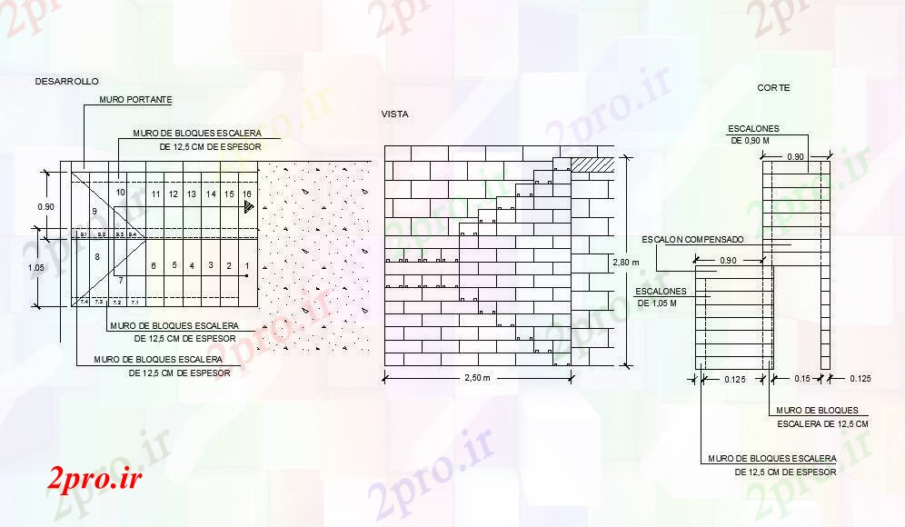 دانلود نقشه جزئیات ساختار بلوک های ساختمانی آجر و سازنده  ساختار طراحی جزئیات  (کد46583)