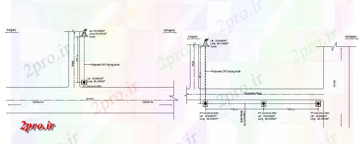 دانلود نقشه معماری زیر زمین نوری نصب و راه اندازی کابل فیبر برای اتکا jio (کد46614)