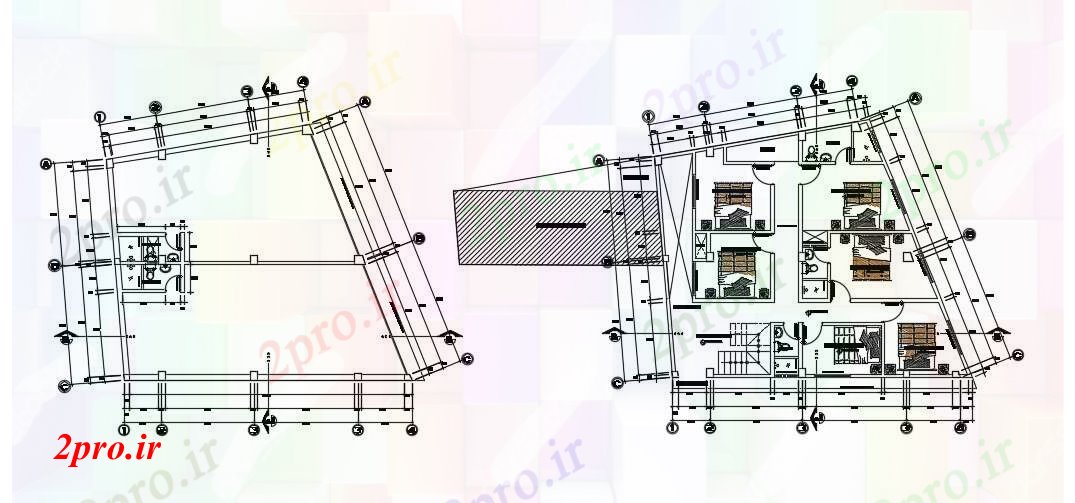 دانلود نقشه مسکونی  ، ویلایی ، آپارتمان    کوچک 2 طبقه خانه طراحی (کد46654)