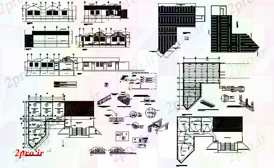 دانلود نقشه ساختمان اداری - تجاری - صنعتی  طرحی  طبقات ساختمان (کد46701)