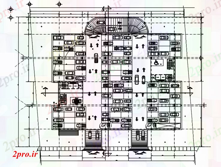 دانلود نقشه ساختمان اداری - تجاری - صنعتی   بازی Parking طرحی چیدمان (کد46709)