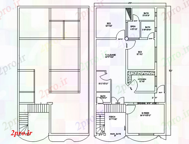 دانلود نقشه مسکونی  ، ویلایی ، آپارتمان   طرحی  خانه مدرن (کد46720)