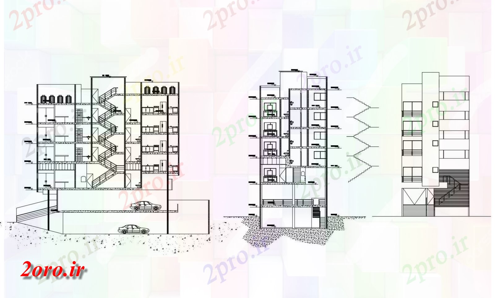 دانلود نقشه مسکونی  ، ویلایی ، آپارتمان    آپارتمان   بخش (کد46752)