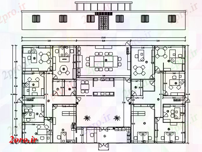 دانلود نقشه ساختمان اداری - تجاری - صنعتی دفتر طرحی  اتوکد نقشه (کد46768)