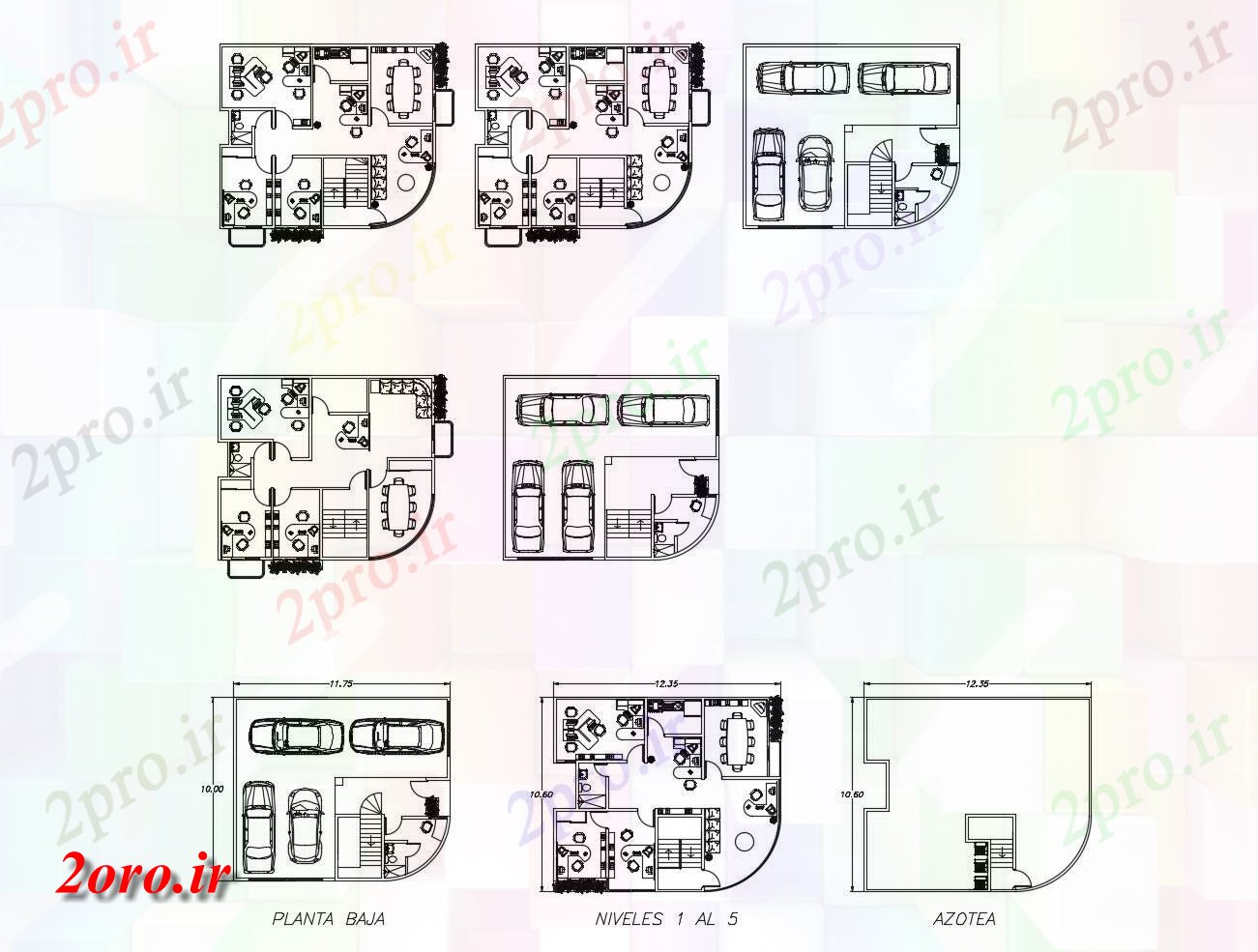 دانلود نقشه ساختمان اداری - تجاری - صنعتی  برنامه طراحی  ساختمان (کد46786)