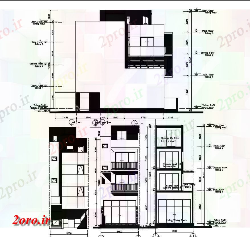 دانلود نقشه مسکونی  ، ویلایی ، آپارتمان    ساختمان مسکونی (کد46798)