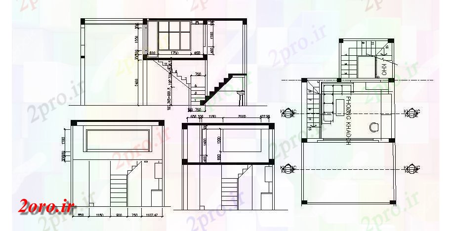 دانلود نقشه جزئیات ساختار  طراحی  راه پله (کد46799)