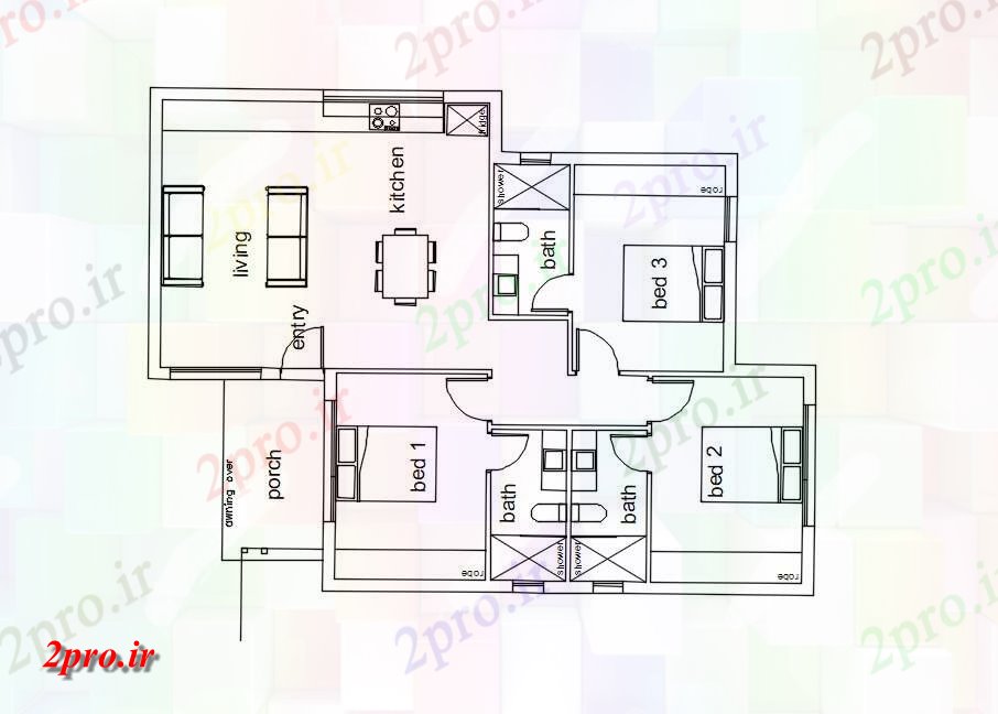 دانلود نقشه خانه های کوچک ، نگهبانی ، سازمانی -   خانه  (کد46902)