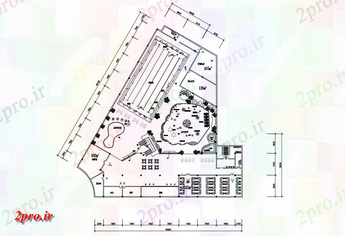 دانلود نقشه ورزشگاه ، سالن ورزش ، باشگاه  معماری طراحی باشگاه   (کد46936)