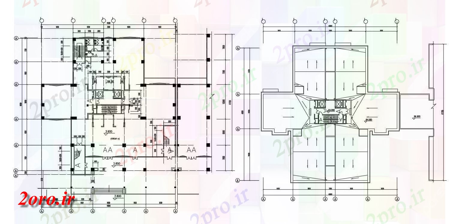 دانلود نقشه ساختمان اداری - تجاری - صنعتی   ساختمان تجاری طراحی برنامه های  (کد46945)