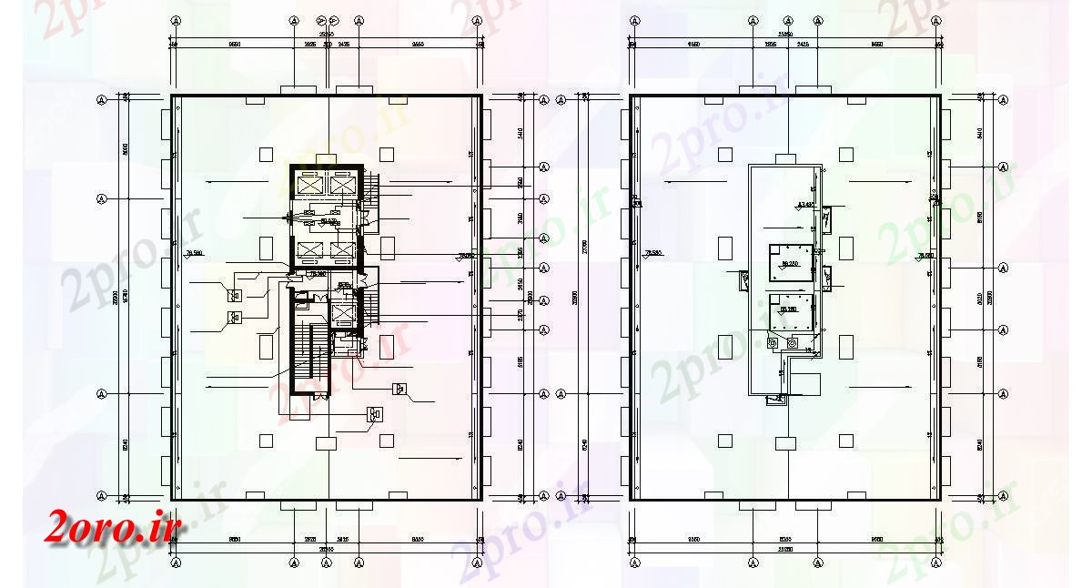 دانلود نقشه جزئیات معماری طرحی ساختمان و  منطقه خدمات طراحی  (کد46950)