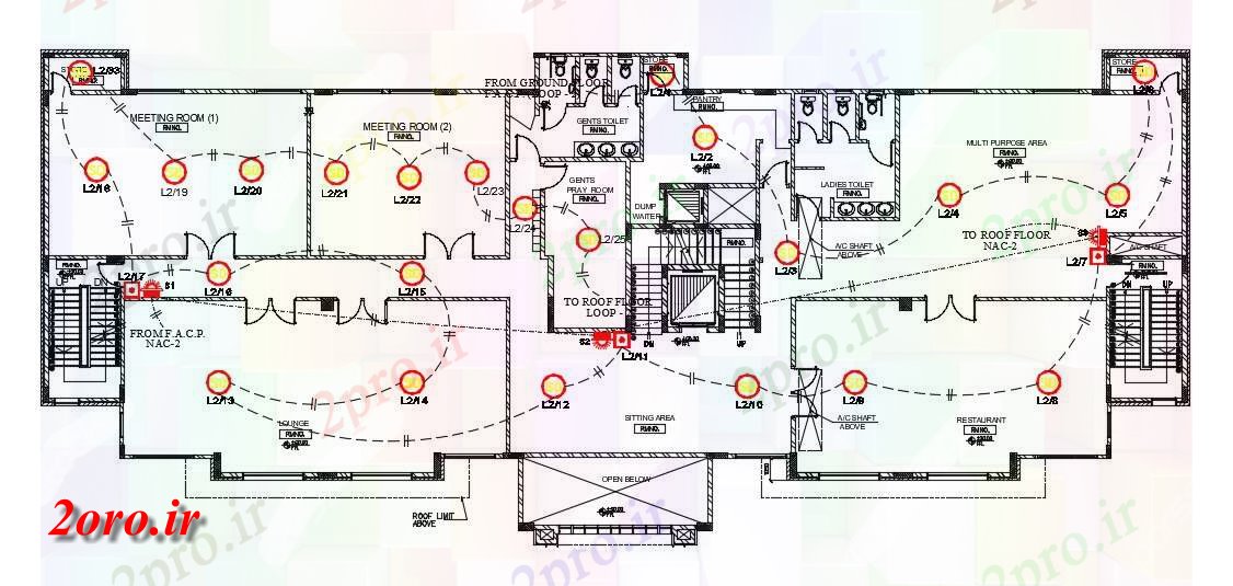 دانلود نقشه برق کشی ، اتصالات  دو بعدی  دفتر طرحی برق  (کد46988)