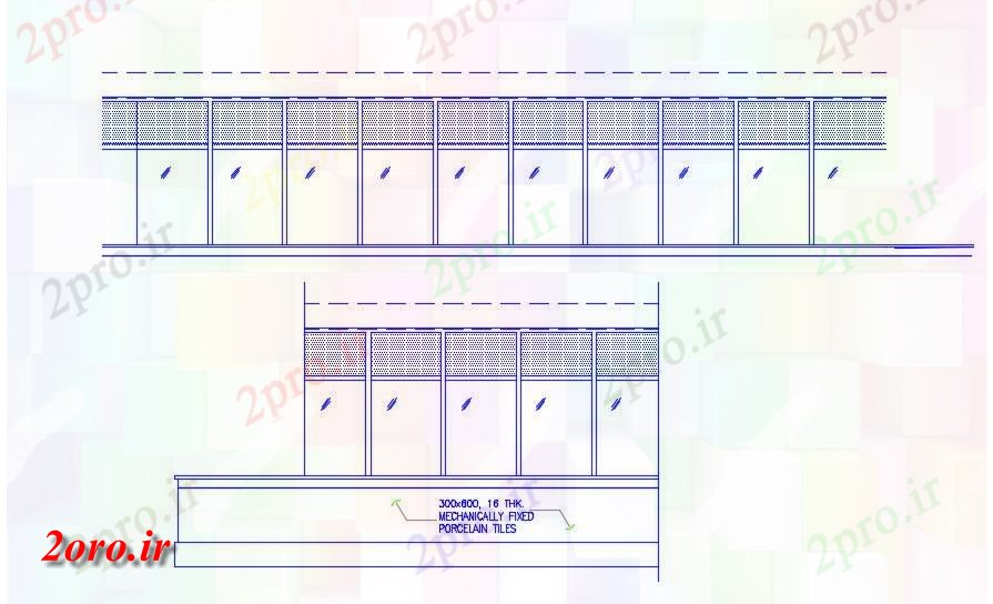 دانلود نقشه جزئیات معماری شیشه ای دیوار نما طراحی  طراحی   (کد47016)