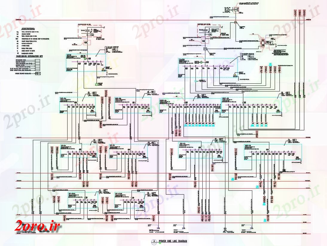دانلود نقشه تاسیسات برق   تنها خط دیاگرام سیستم قدرت به  (کد47021)