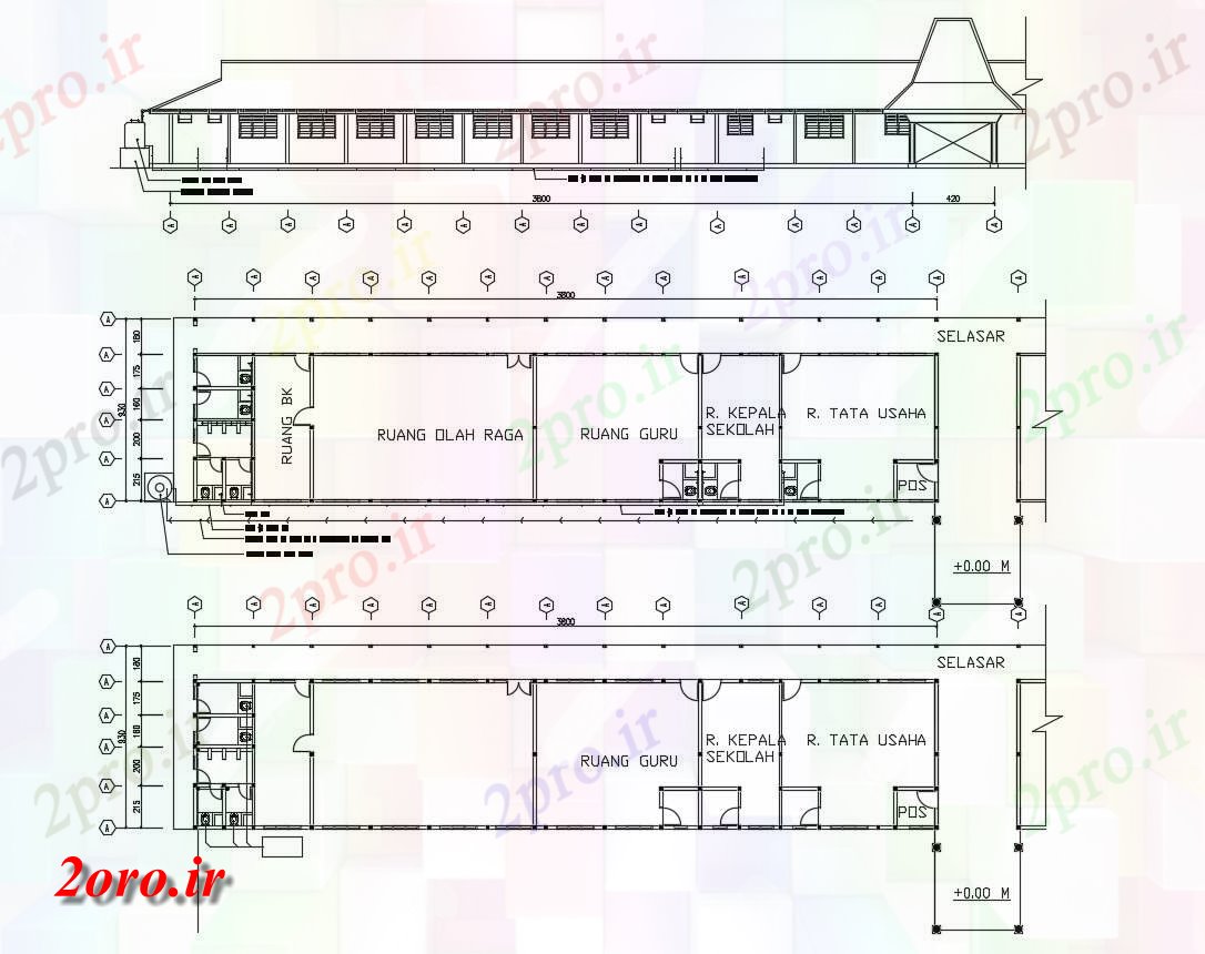 دانلود نقشه هتل - رستوران - اقامتگاه  خوابگاه نما و طرحی بندی طراحی  اتوکد (کد47082)