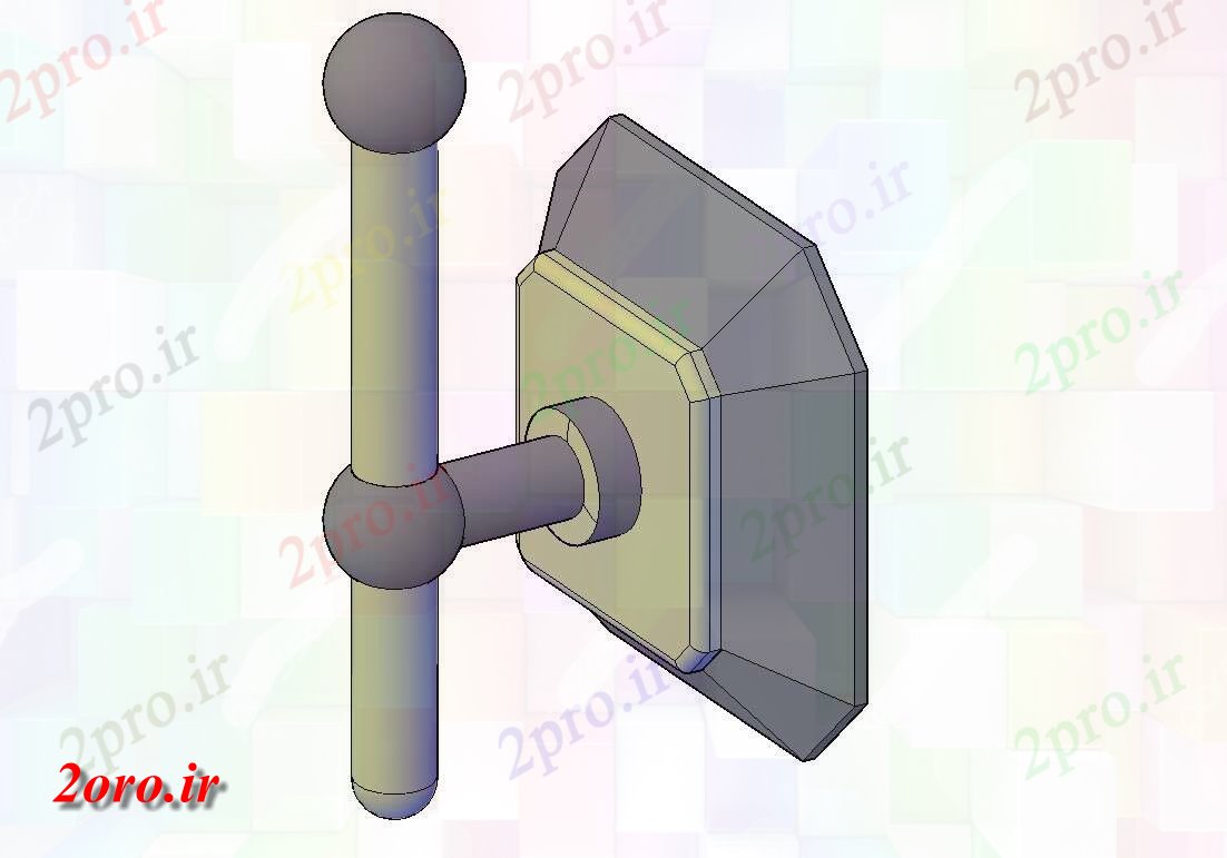 دانلود نقشه بلوک مبلمان   مدل دستگیره تریدی ارائه  در حداکثر (کد47084)