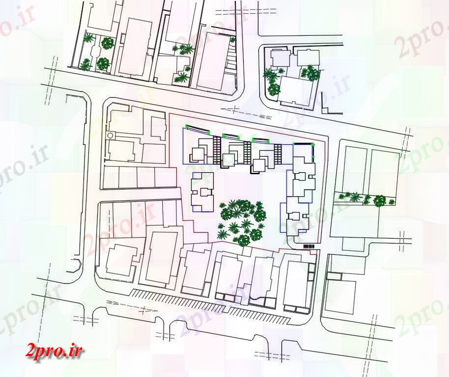 دانلود نقشه برنامه ریزی شهری آپارتمان   شهر طرحی جامع  نشیمن (کد47103)