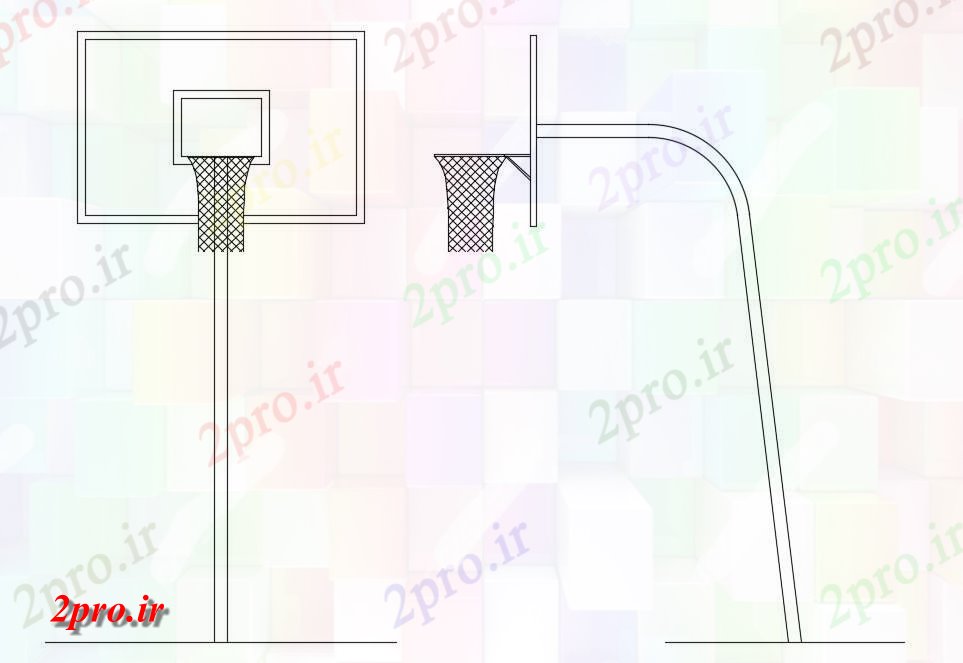 دانلود نقشه بلوک مبلمان سبد توپ خالص نما   اتوکد    (کد47127)