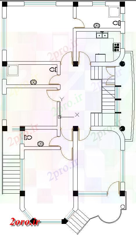 دانلود نقشه مسکونی  ، ویلایی ، آپارتمان  چهار اتاق خواب طراحی معماری خانه اتوکد    (کد47151)