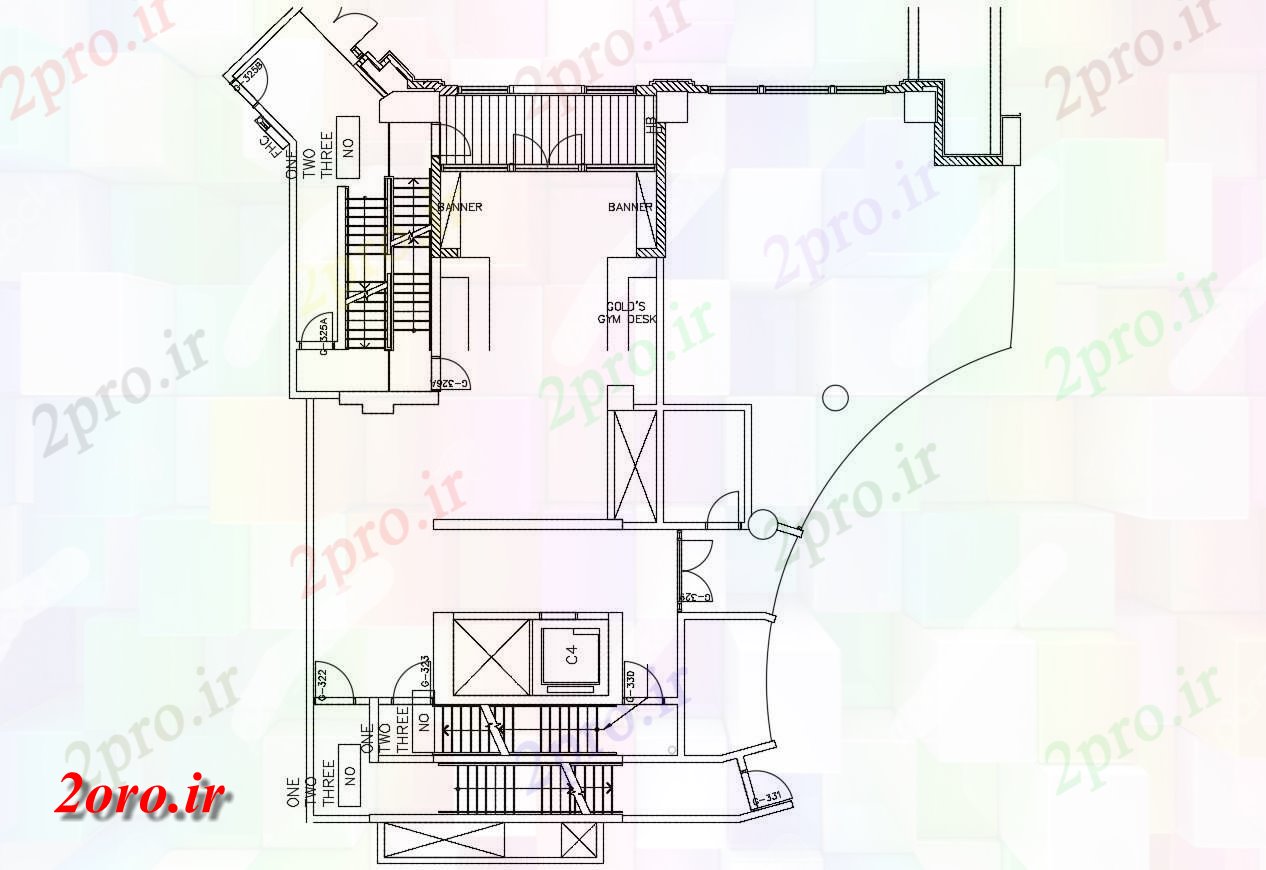 دانلود نقشه باشگاه طرحی طبقه اتوکد دو بعدی  طراحی از GYM     (کد47185)