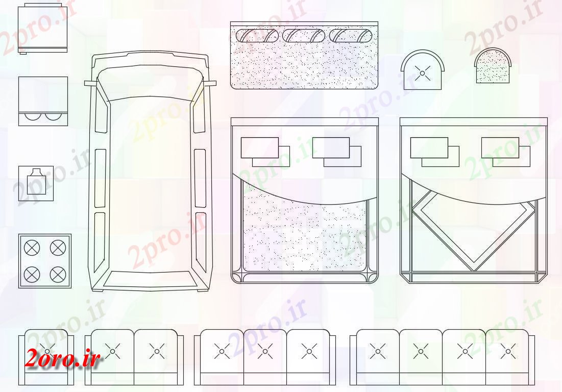 دانلود نقشه بلوک مبلمان اتوکد مبلمان Block   (کد47268)