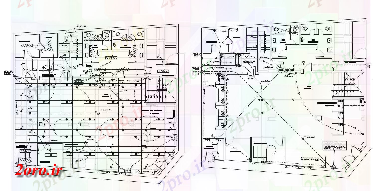 دانلود نقشه اتوماسیون و نقشه های برق ساختمانطراحی تجاری طرحی طبقه با برق به  (کد47272)