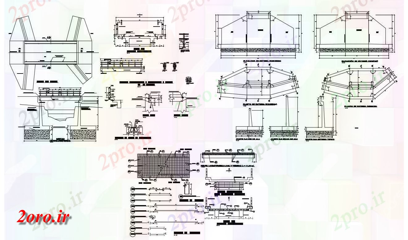 دانلود نقشه جزئیات ساختار   طراحی RCC طرحی ساختار دال با MS جلی اتصالات به  (کد47273)