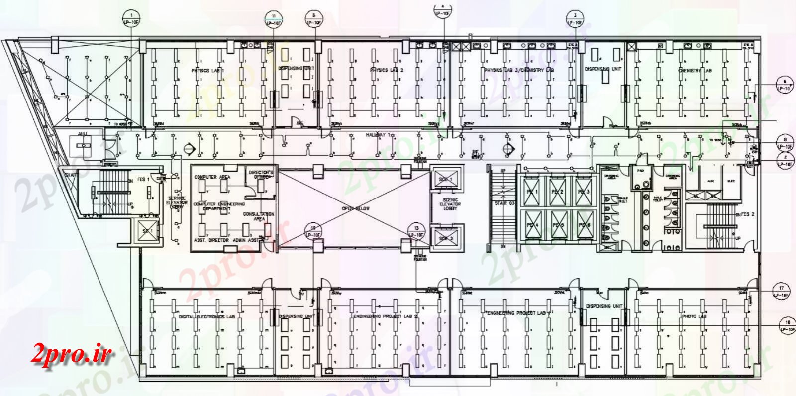 دانلود نقشه برق کشی ، اتصالات   سقف کاذب اتصالات نور  (کد47347)