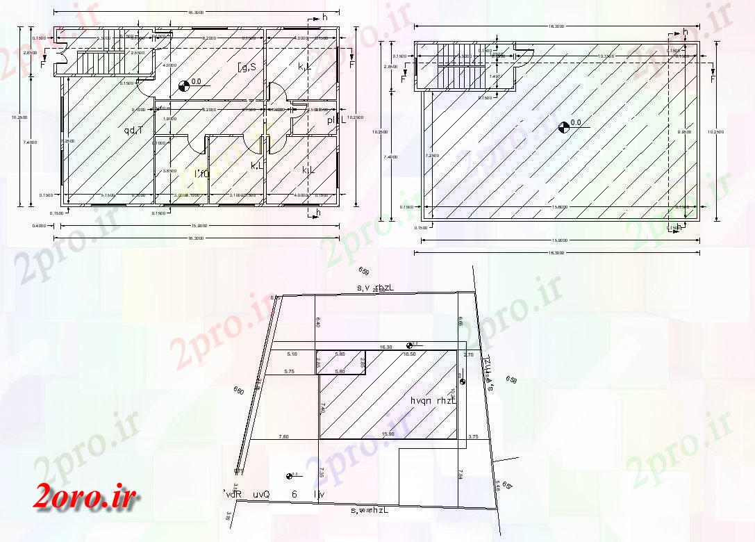 دانلود نقشه خانه های کوچک ، نگهبانی ، سازمانی -  اتوکد ویلایی برنامه ریزی و تراس طراحی کف (کد47422)