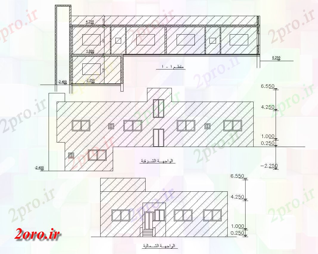 دانلود نقشه خانه های کوچک ، نگهبانی ، سازمانی - نماات و بخش از کوچک طراحی خانه معماری (کد47424)