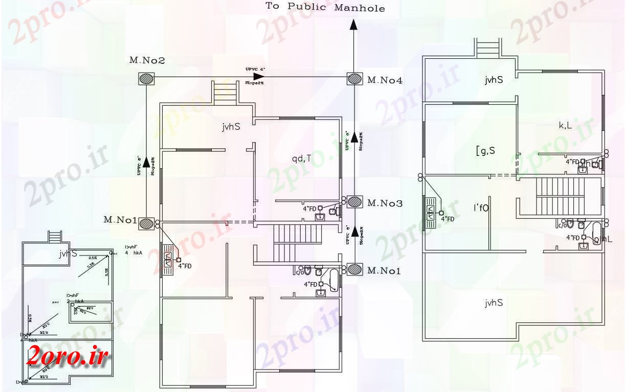 دانلود نقشه خانه های کوچک ، نگهبانی ، سازمانی - کار  لوله کشی طرحی   (کد47433)