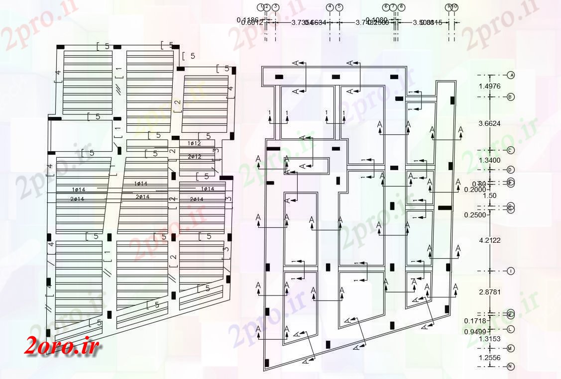 دانلود نقشه جزئیات ساختار ستون سازه بنیاد طراحی با ابعاد  (کد47444)