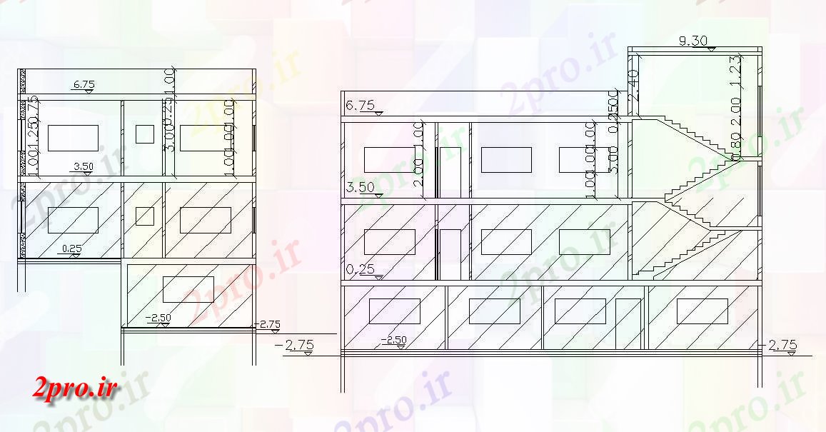 دانلود نقشه خانه های کوچک ، نگهبانی ، سازمانی - سه بخش دان مسکونی  اتوکد (کد47490)