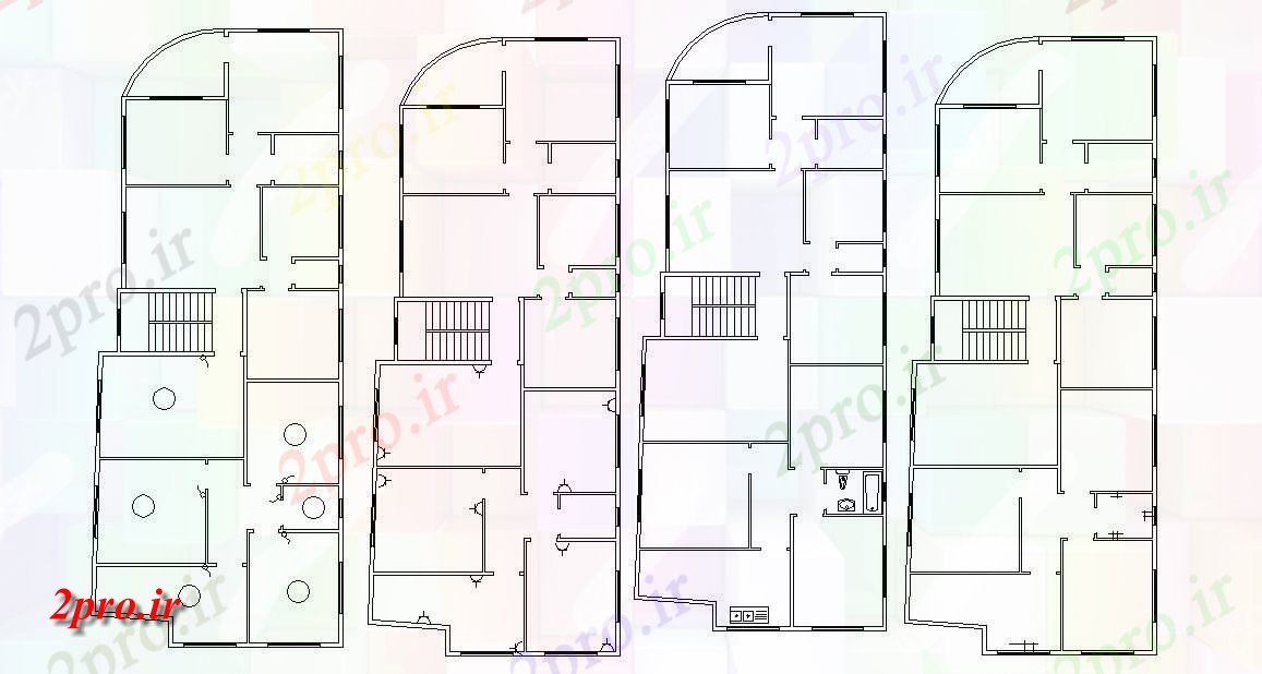 دانلود نقشه جزئیات لوله کشی چهار برنامه از خانه با لوله کشی و طراحی برق (کد47493)
