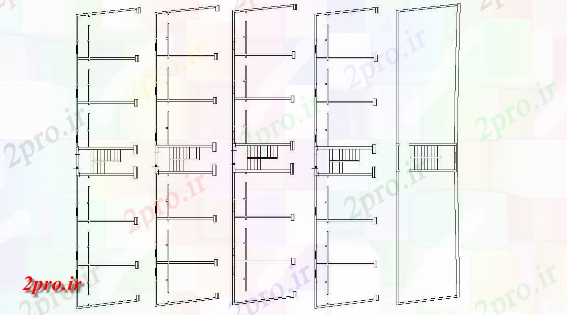 دانلود نقشه ساختمان اداری - تجاری - صنعتی بسیاری از طبقه طرحی ساخت تجاری (کد47499)