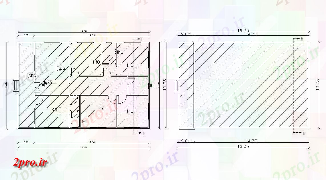 دانلود نقشه خانه های کوچک ، نگهبانی ، سازمانی - اسراف ویلایی طرحی با تراس طبقه   (کد47509)