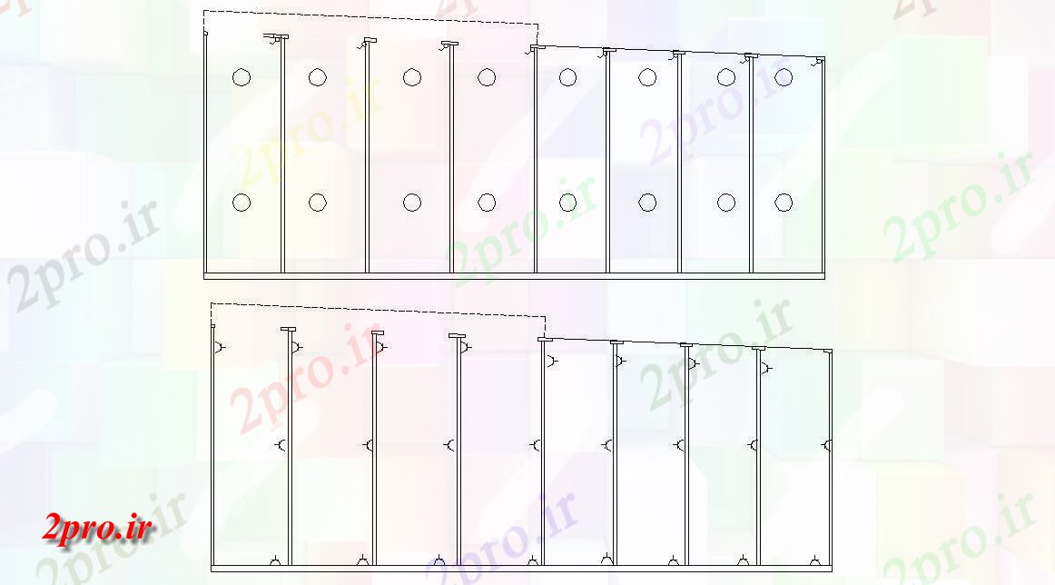 دانلود نقشه ساختمان اداری - تجاری - صنعتی دو طبقه نما ساختمان تجاری طراحی   (کد47529)