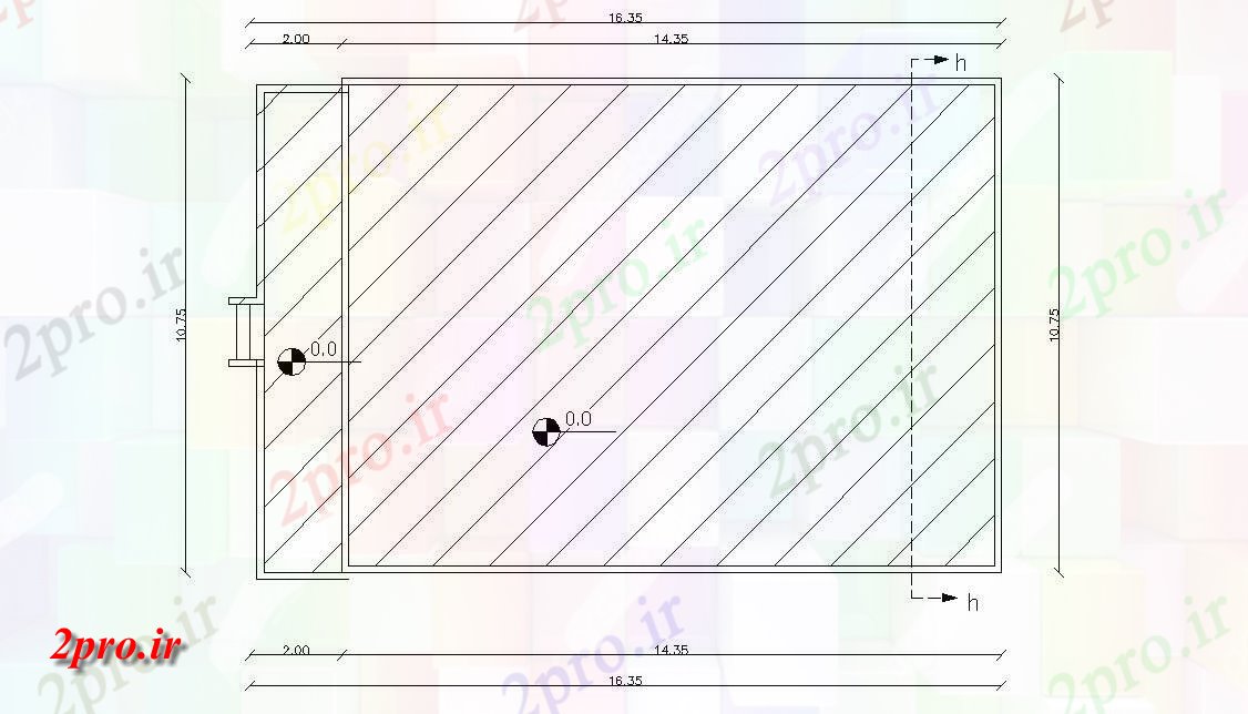 دانلود نقشه خانه های کوچک ، نگهبانی ، سازمانی - تراس طرحی طبقه با ابعاد  (کد47532)