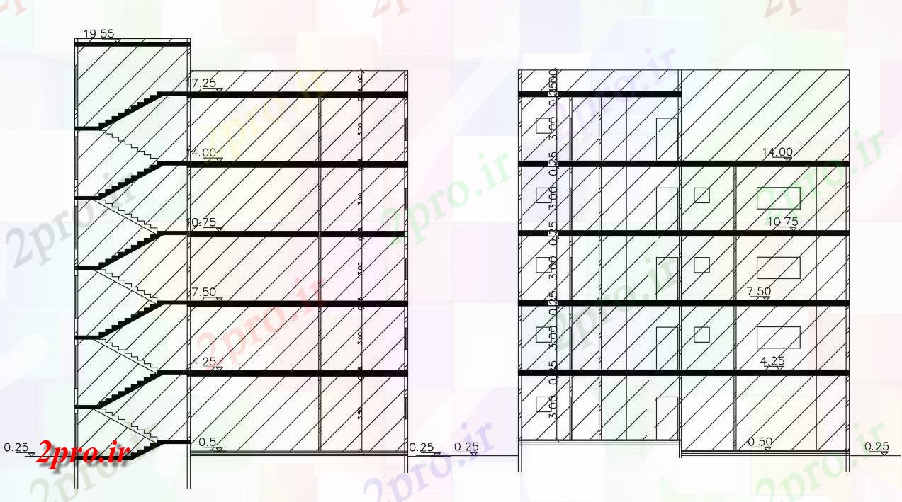 دانلود نقشه مسکونی  ، ویلایی ، آپارتمان  آپارتمان  خانه بخش نشیمن  (کد47542)