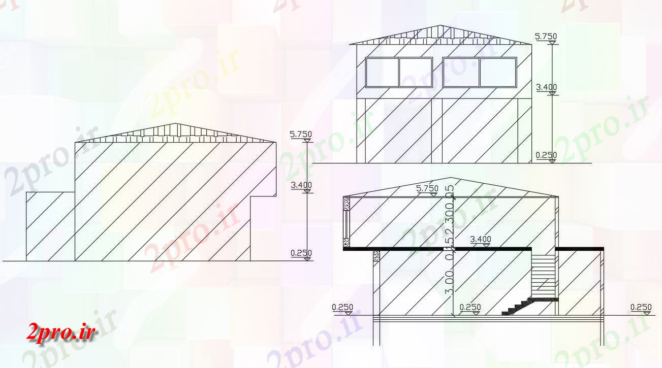 دانلود نقشه ساختمان اداری - تجاری - صنعتی فروشگاه ساختمان (بخشی) نما طراحی   (کد47544)