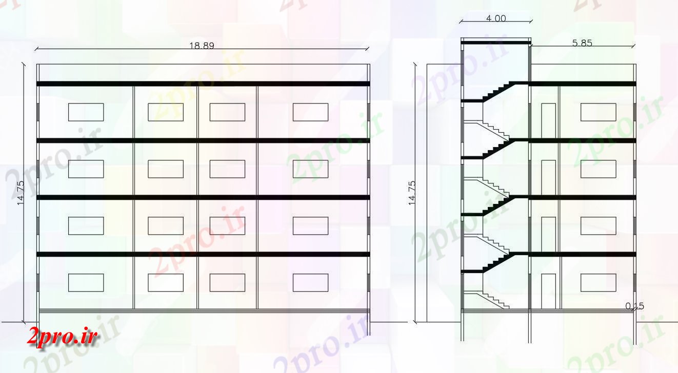 دانلود نقشه مسکونی  ، ویلایی ، آپارتمان  آپارتمان  بخش نشیمن  (کد47565)