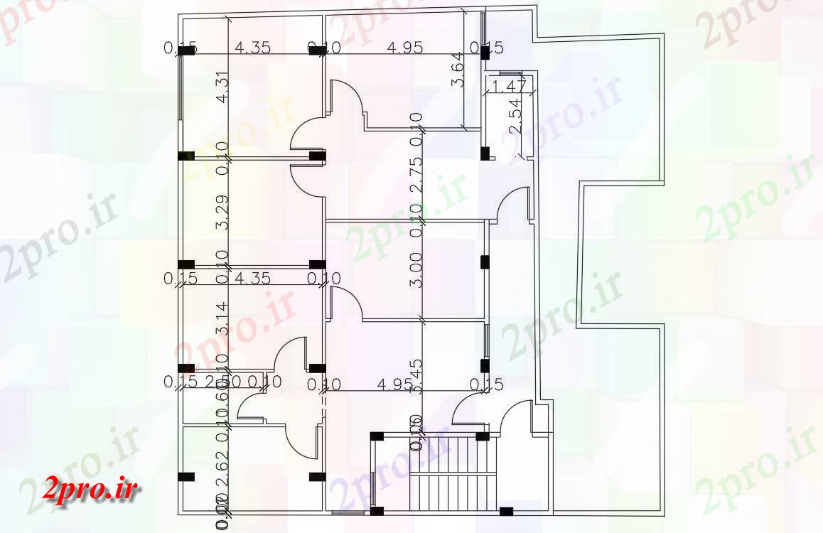 دانلود نقشه مسکونی  ، ویلایی ، آپارتمان  BHK آپارتمان   طرحی   (کد47566)