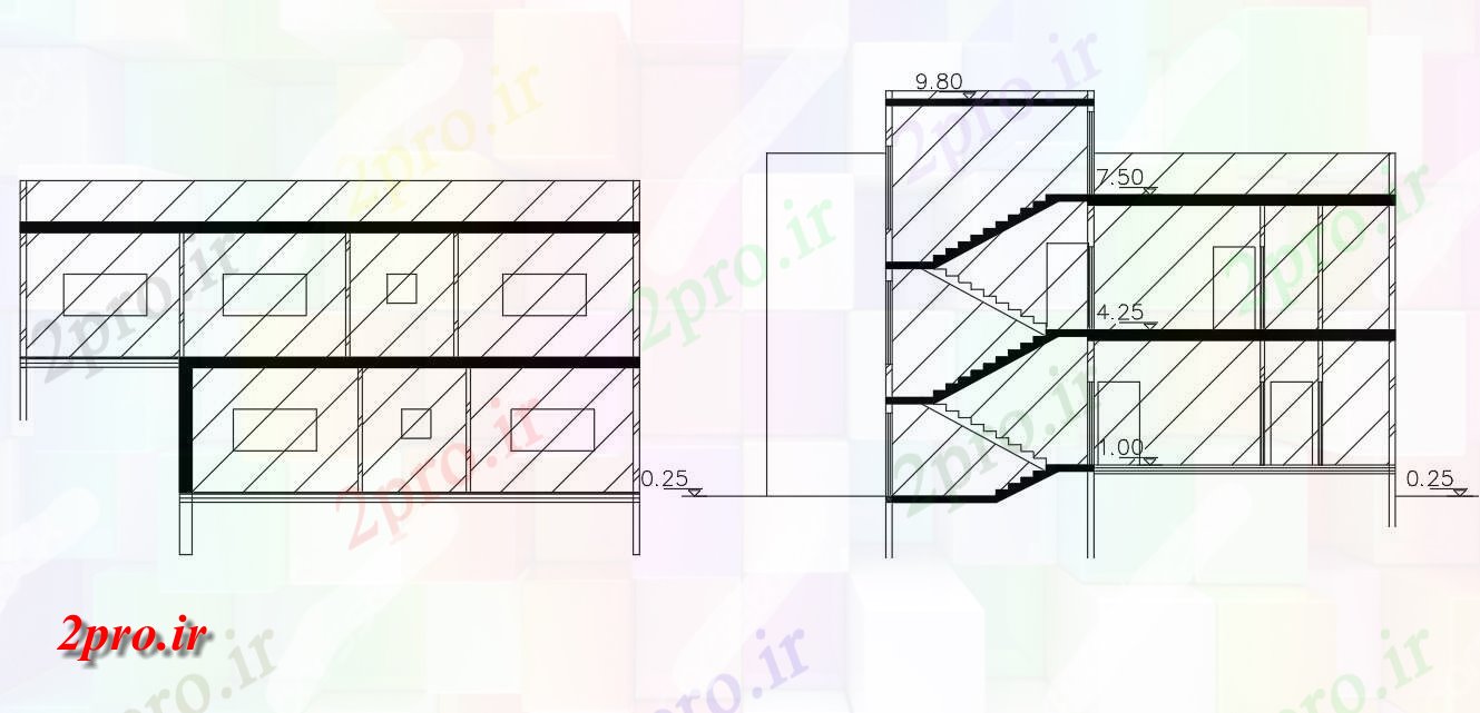 دانلود نقشه خانه های کوچک ، نگهبانی ، سازمانی -   خانه بخش نشیمن  (کد47580)