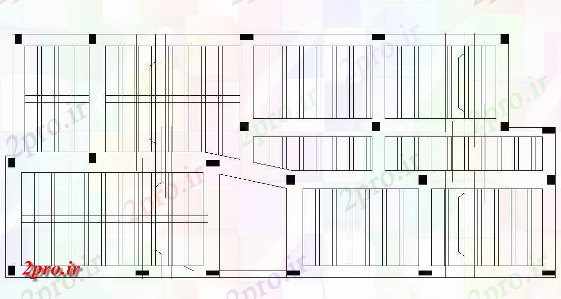 دانلود نقشه جزئیات ساختار   موج نو تقویت طراحی با ستون به  (کد47597)