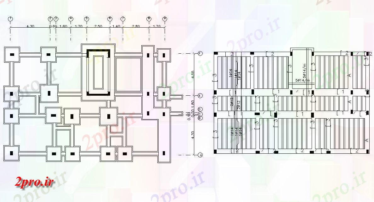 دانلود نقشه جزئیات ساختار ستون پایه و اساس و موج نو طراحی سازه  (کد47601)