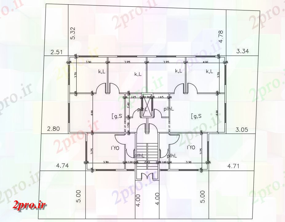 دانلود نقشه مسکونی  ، ویلایی ، آپارتمان    2 BHK آپارتمان   خانه طراحی (کد47618)